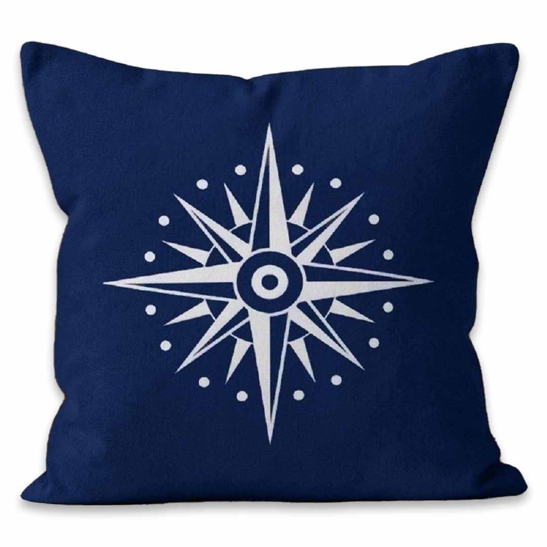 Modern Coastal Pillow Covers Coastal Throw Pillows Little Fishes Spiral  Shell Midnight Blue on White Coastal Style, Nautical Pillow Covers 
