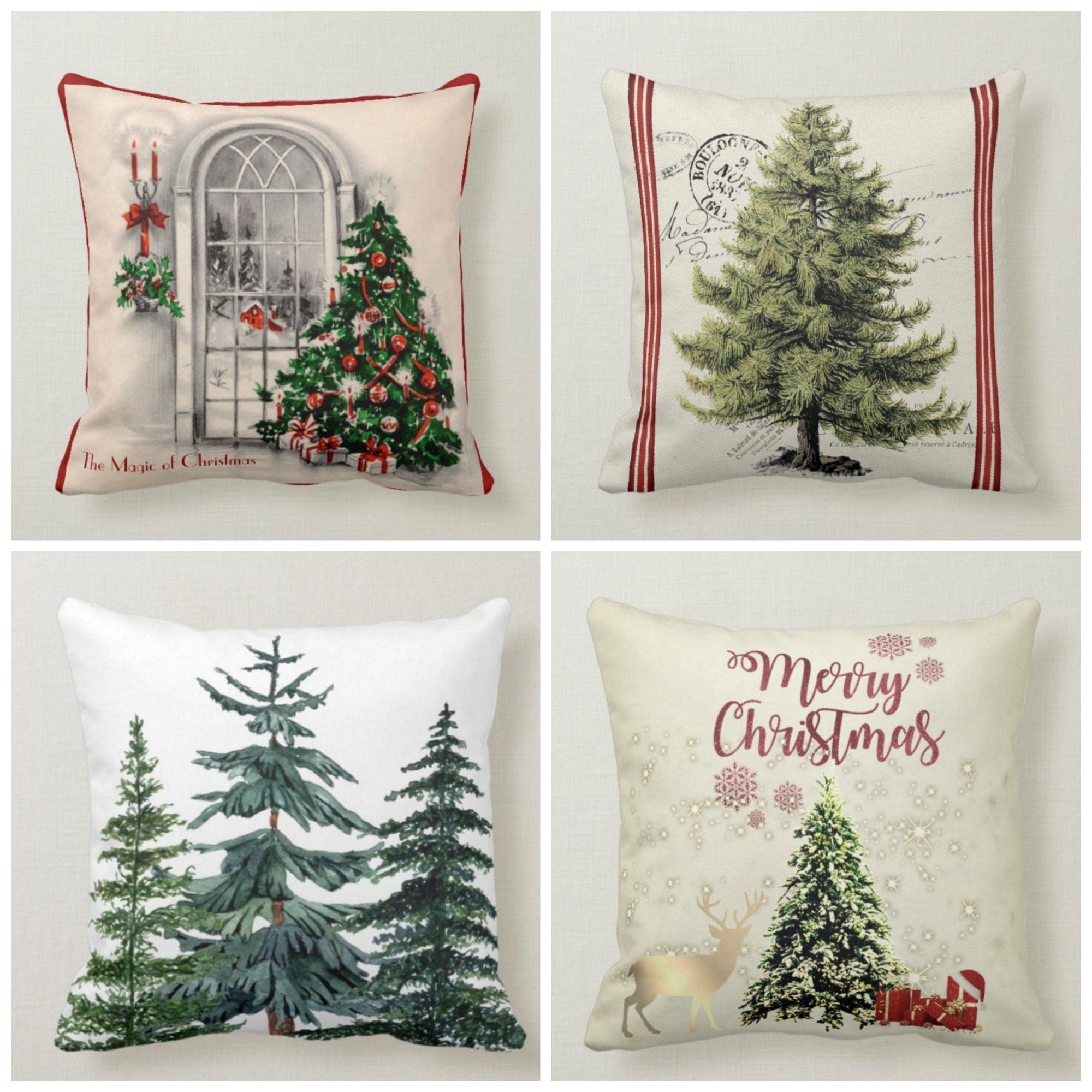 Pine Tree Needles and Snowflake Pillow Top Set – Akasia