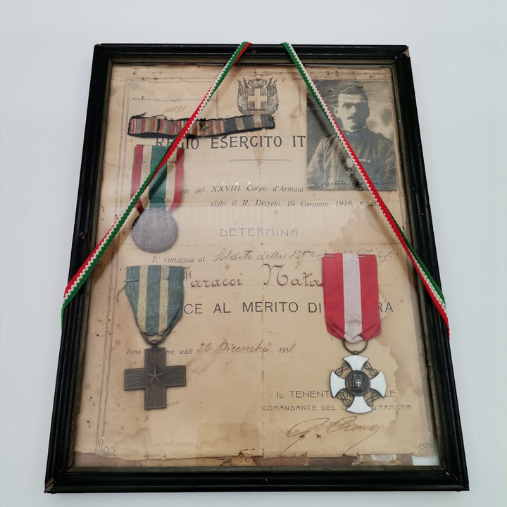 1918 Italian Medal of Military Merit Certificate Tripoli War|Royal Army Ribbon Badge|Ottoman Italy War|Vittorio Emanuele|Historical Medal