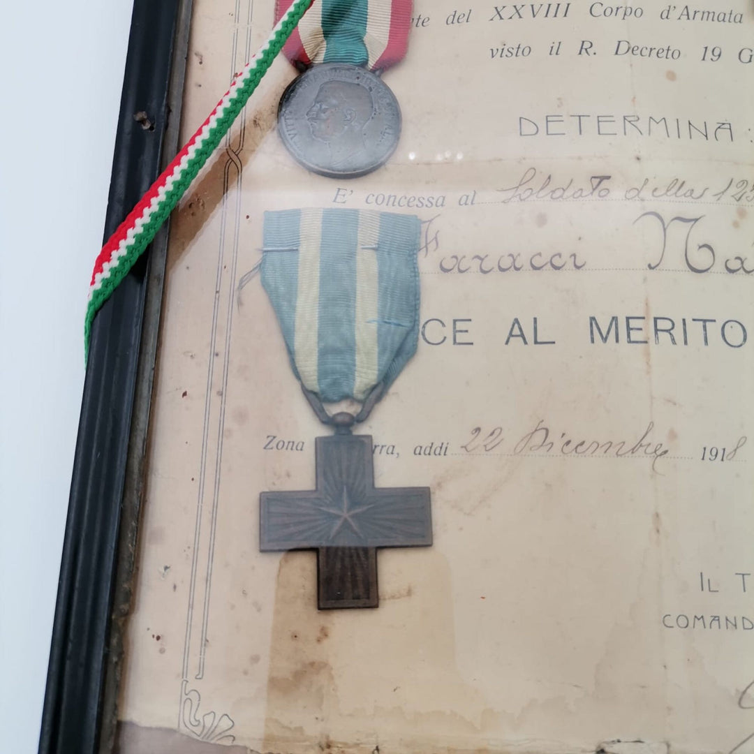 1918 Italian Medal of Military Merit Certificate Tripoli War|Royal Army Ribbon Badge|Ottoman Italy War|Vittorio Emanuele|Historical Medal