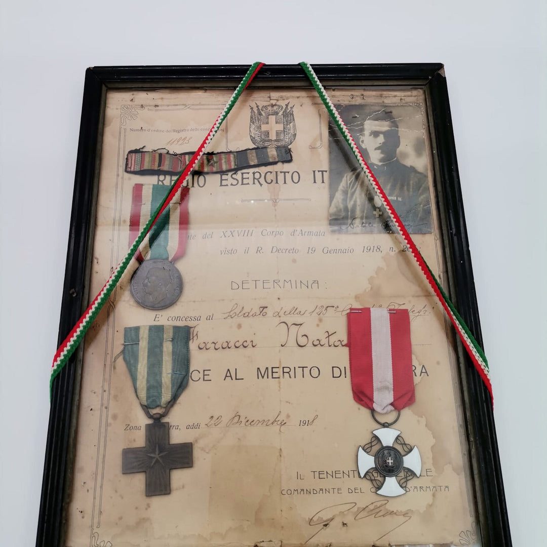 1918 Italian Medal of Military Merit Certificate Tripoli War|Royal Army Ribbon Badge|Ottoman Italy War|Vittorio Emanuele|Historical Medal