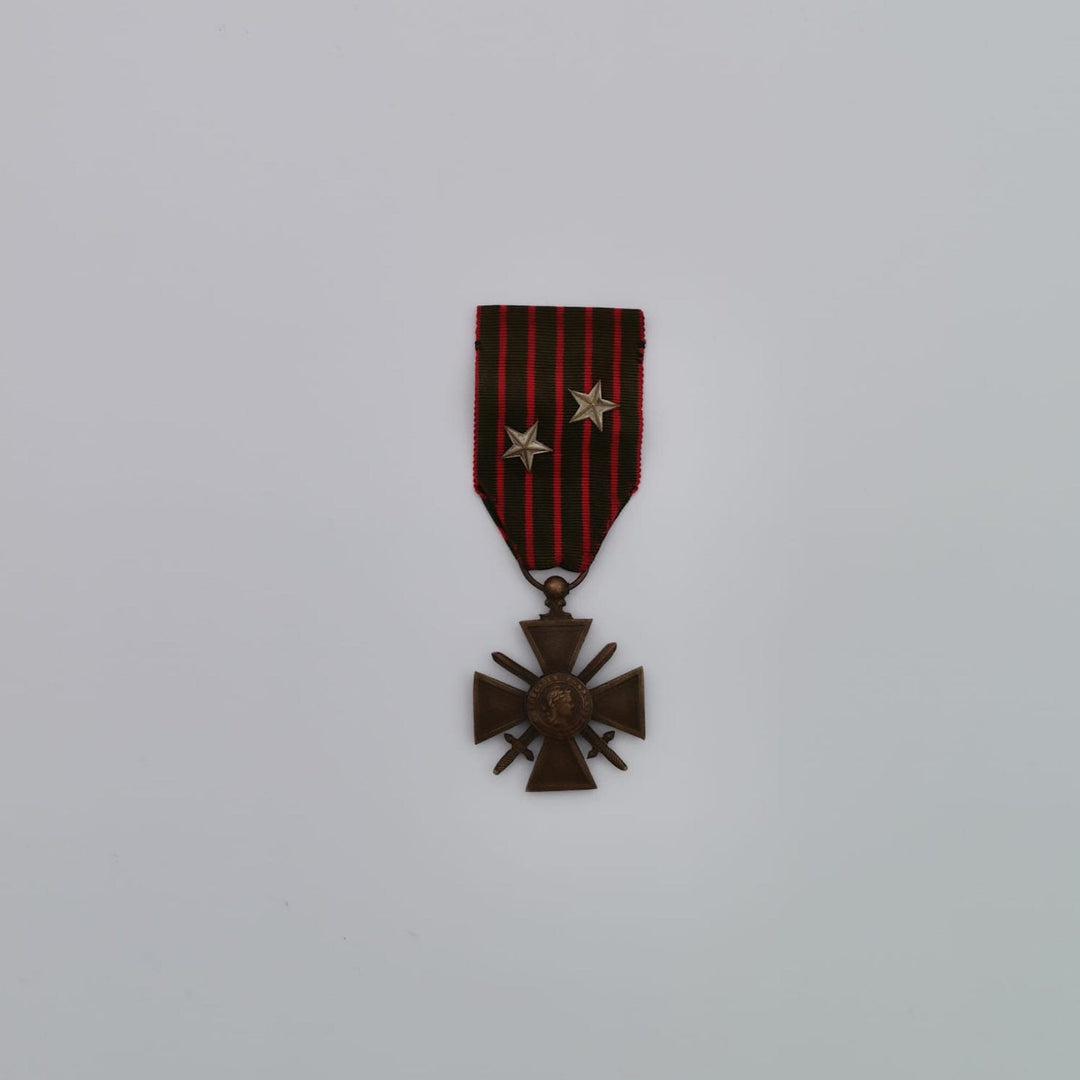 Vintage French Military Cross Medal and Ribbon|1914-1917 World War 1|Courage and Honor Cross Medal Star|Francaise Croix De Guerre WW1 Medal