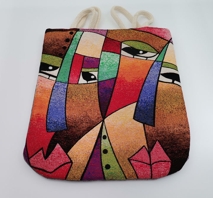 Gobelin Tapestry Shoulder Bag|Woman Face Gift Handbag For Women|Picasso Painting Fashion Bag|Woven Tapestry Fabric|Overnight Gobelin Bag