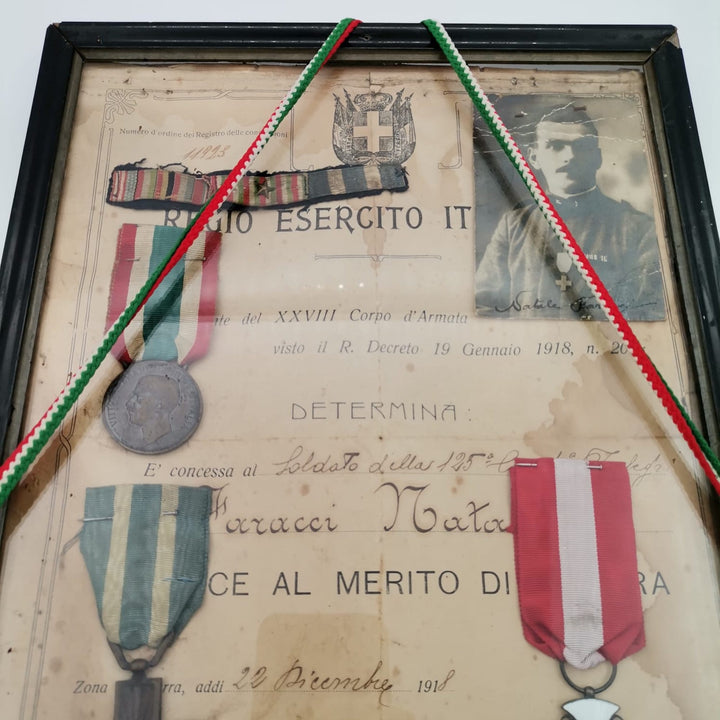 1918 Italian Medal of Military Merit Certificate Tripoli War|Royal Army Ribbon Badge|Ottoman Italy War|Vittorio Emanuele|Historical Medal