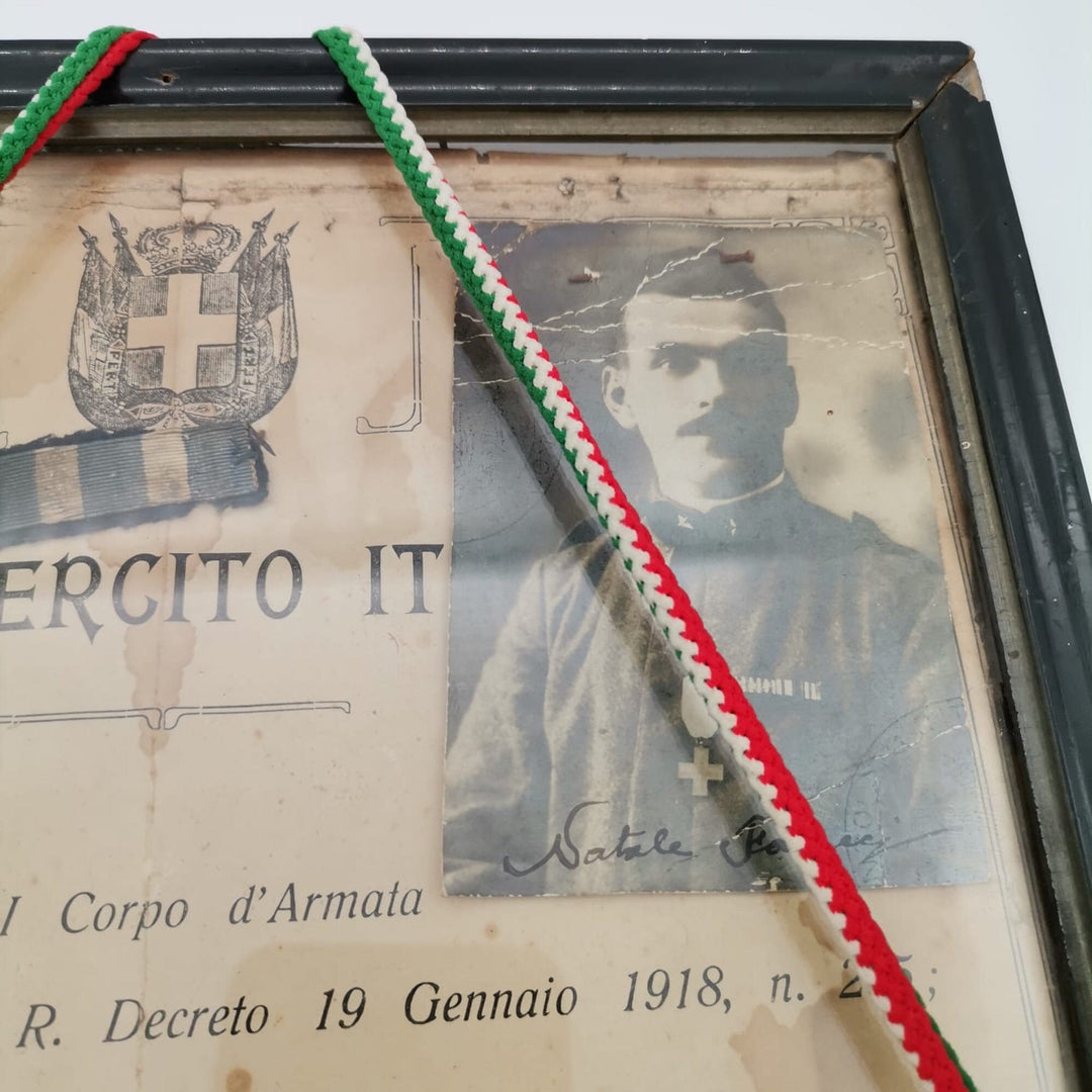 1918 Italian Medal of Military Merit Certificate Tripoli War|Royal Army Ribbon Badge|Ottoman Italy War|Vittorio Emanuele|Historical Medal