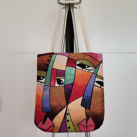 Gobelin Tapestry Shoulder Bag|Woman Face Gift Handbag For Women|Picasso Painting Fashion Bag|Woven Tapestry Fabric|Overnight Gobelin Bag