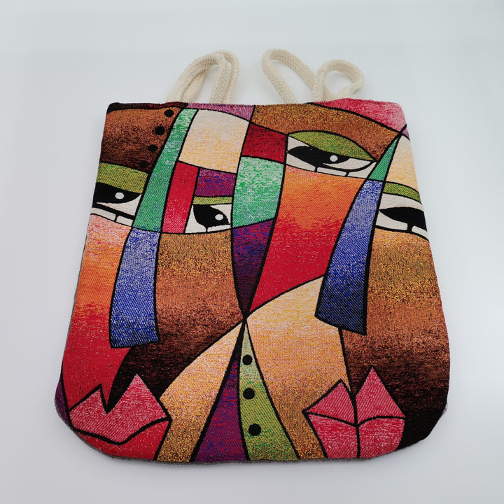 Gobelin Tapestry Shoulder Bag|Woman Face Gift Handbag For Women|Picasso Painting Fashion Bag|Woven Tapestry Fabric|Overnight Gobelin Bag