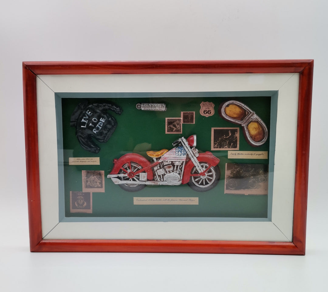 Customired 1936 Motorbike with the Famous Starsand and Stripes|Vintage Motorcycle Model|Retro Motor 3D Relief| Collectible Gift|Antique Deco