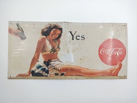 Vintage Coca Cola Tin Picture Plaque|Coca-Cola Girl Metal Wall Decoration|Custom Coke Collectibles|Antique Advertising|Nostalgia Advertising