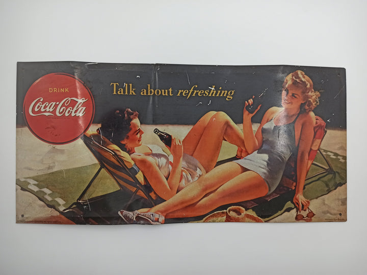 Vintage Coca Cola Tin Picture Plaque|Coca-Cola Girl Metal Wall Decoration|Custom Coke Collectibles|Antique Advertising|Nostalgia Advertising