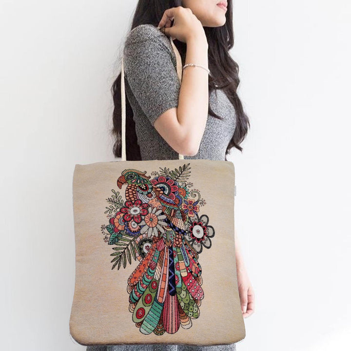 Gobelin Tapestry Shoulder Bag|Cute Animals Tapestry Bag|Gift Handbag For Her|Woven Tapestry Fabric|Handmade Tote Bag|Animal Lover Gift