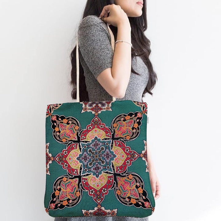 Gobelin Tapestry Shoulder Bag|Rug Design Gift Handbag For Women|Woven Tapestry Fabric|Ethnic Vintage Carpet Bag|Authentic Kilim Tote Bag