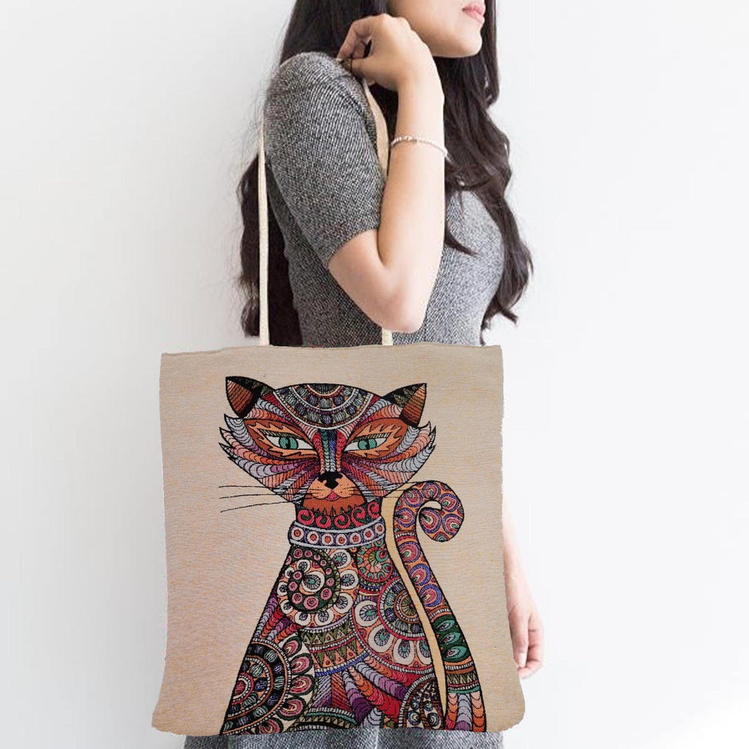 Gobelin Tapestry Shoulder Bag|Animal Printed Gift Handbag For Women|Woven Tapestry Fabric|Belgian Tapestry Tote Bag|Purse for Daily Use