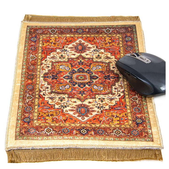 Woven Mouse Pad Non Slip Backside|Turkish Rug Design Computer Gaming Pad|Traditional Office Accerosies|Handmade Desk Mat|Large Table Pad