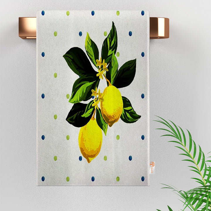 Lemons Kitchen Towel|Floral Lemon Tea Towel|Citrus Dish Towel|Summer Trend Hand Towel|Fresh Lemon Dishcloth|Housewarming Gift for Her