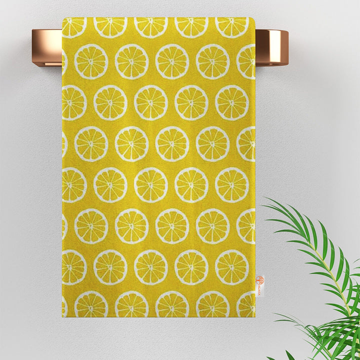 Lemon Print Towel|Fresh Citrus Towel|Kitchen Hand Towel|Eco-Friendly Rag|Cleaning Cloth|Dust Remover|Cost-Effective Rag|Farmhouse Dishcloth