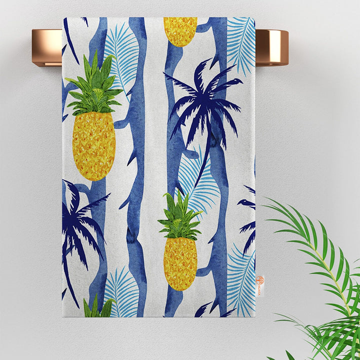 Pineapple Hand Towel|Fruit Kitchen Towel|Parrot Dishcloth|Decorative Tea Towel|Housewarming Summer Trend All-Purpose Rag|Fruit Dust Remover