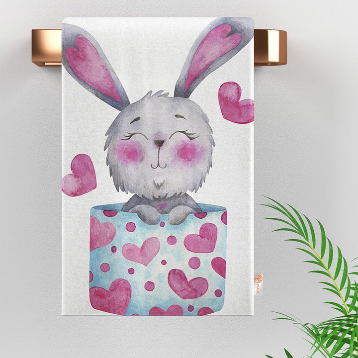 Valentine Dish Towel|Cute Bunny Dishcloth|Pig Print Towel|Penguin Hedgehog Tea Towel|Kitchen Gift for Her|All-Purpose Rag|Cost-Effective Rag