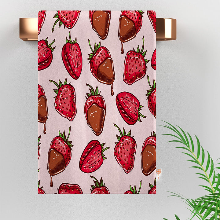 Strawberry Tea Towel|Fruit Kitchen Towel|Fruit Cake Dishcloth|Decorative Tea Towel|Housewarming Summer Trend All-Purpose Rag|Dust Remover