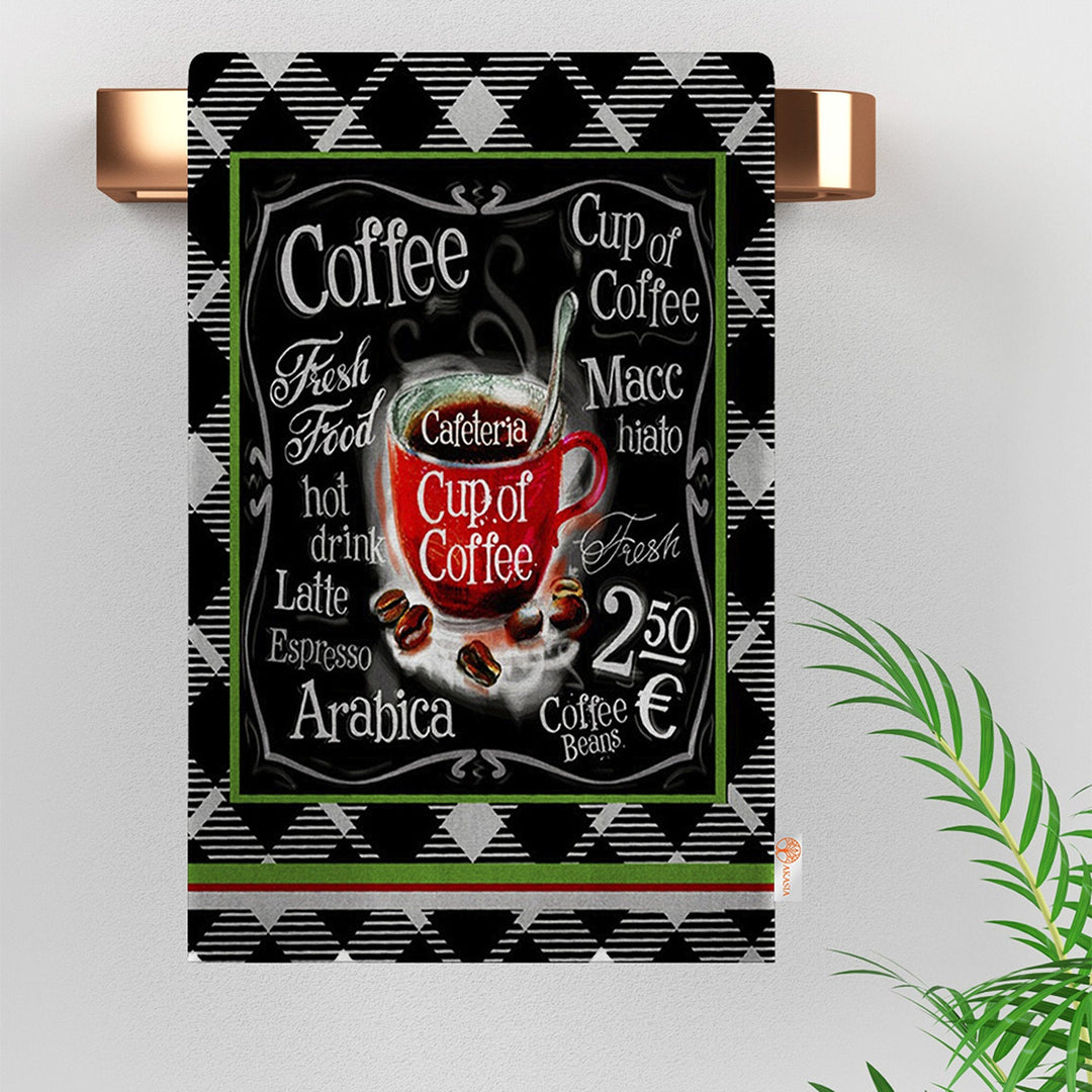 Coffee Print Towel|Eco-Friendly Rag|I Love Coffee Towel|Kitchen Hand Towel|Cleaning Cloth|Dust Remover|Cost-Effective Rag|Rustic Dishcloth