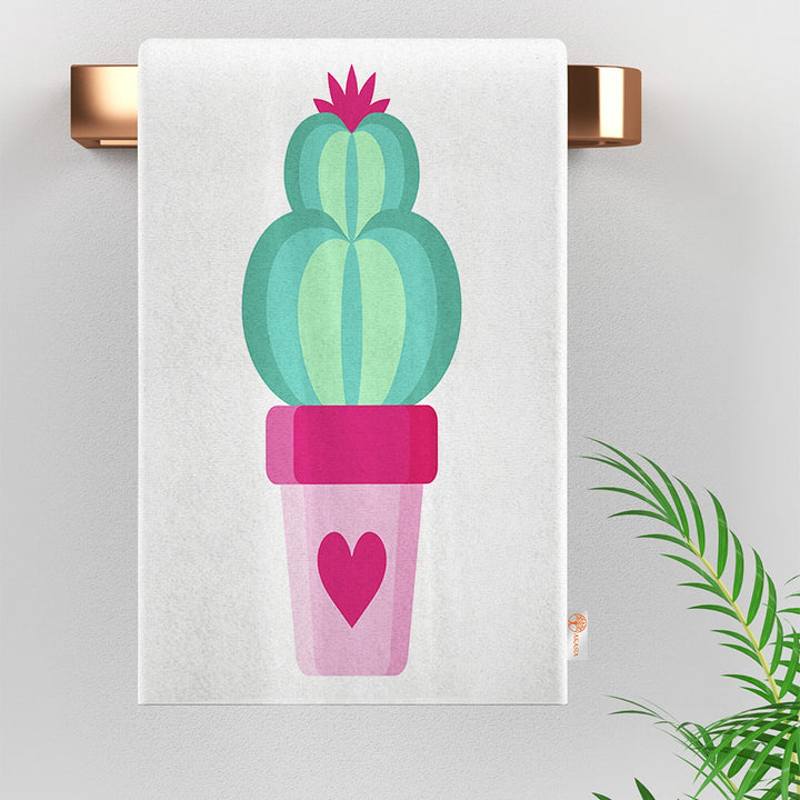 Cactus Tea Towel|Succulent Dishcloth|Floral Dish Cloth|Eco-Friendly Rag|Green Cactus Print Towel|Soft Cleaning Towel|Kitchen Gift For Her