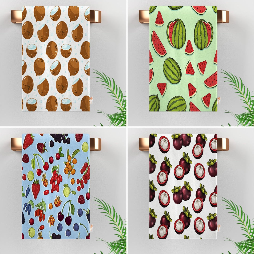 Fruit Kitchen Towel|Coconut Dish Towel|Watermelon Tea Towel|Berry Hand Towel|Summer Trend Dishcloth|Soft Cleaning Cloth|Cost-Effective Rag