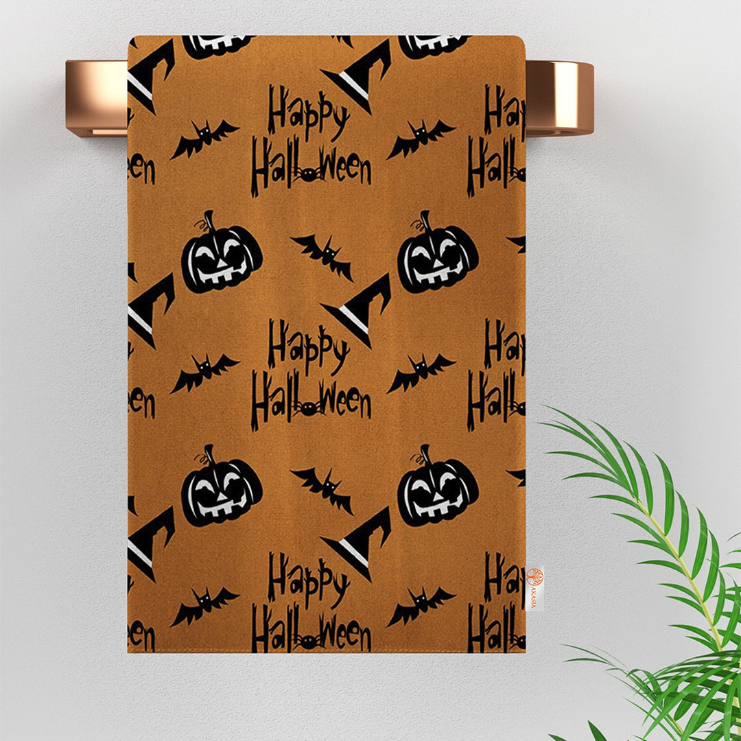 Happy Halloween Tea Towel|Carved Pumpkin Towel|Ghost Dishcloth|Haunted House Cleaning Cloth|Dust Remover|Cost-Effective Thanksgiving Towel