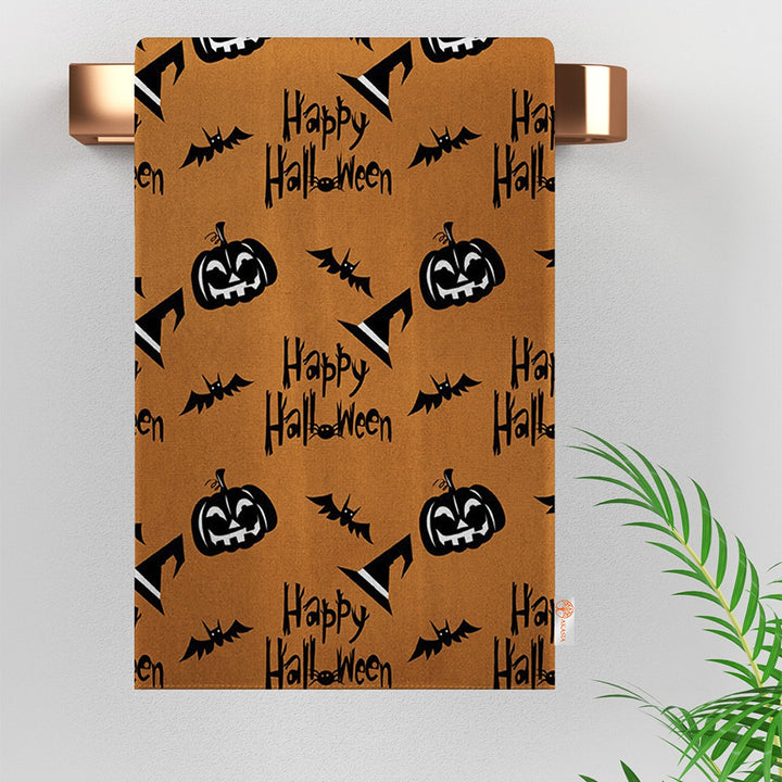 Happy Halloween Tea Towel|Carved Pumpkin Towel|Ghost Dishcloth|Haunted House Cleaning Cloth|Dust Remover|Cost-Effective Thanksgiving Towel