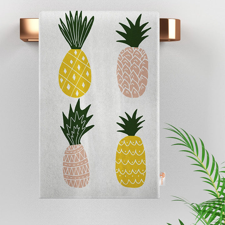 Pineapple Hand Towel|Fruit Kitchen Towel|Parrot Dishcloth|Decorative Tea Towel|Housewarming Summer Trend All-Purpose Rag|Fruit Dust Remover