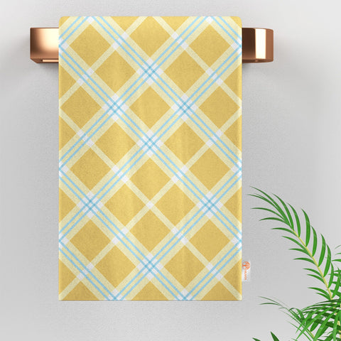 Plaid Hand Towel|Geometric Tea Towel|Tartan Dishcloth|Checkered Dish Cloth|Eco-Friendly Abstract Kitchen Towel|Gift For Her|Cleaning Cloth