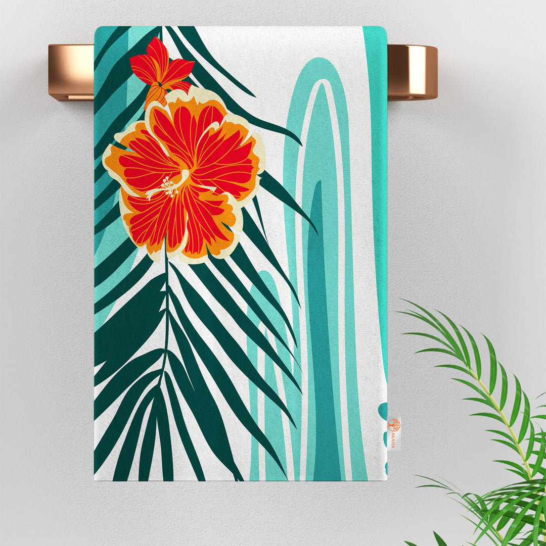 Floral Hand Towel|Tropical Tea Towel|Summer Trend Towel|Butterfly Dish Cloth|Plant Print Towel|Cost-Effective Rag|Floral Soft Cleaning Cloth