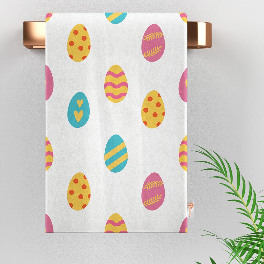 Easter Hand Towel|Egg Print Kitchen Towel|Bunny Tea Towel|Chick Print Dishcloth|Farmhouse Dish Cloth|Eco-Friendly Towel|Cost-Effective Rag