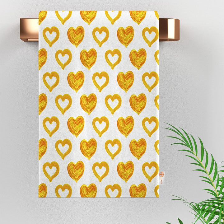 Valentine Tea Towel|Love Dish Cloth|Heart Print Towel|Heart Hand Towel|Romantic Valentine's Day Gift|Soft Dishcloth|Love Kitchen Towel