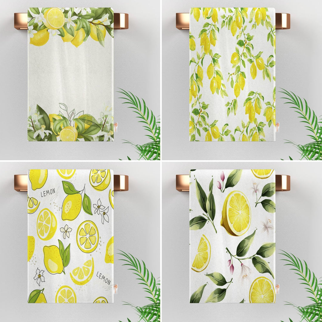 Lemons Kitchen Hand Towel|Floral Fresh Citrus Tea Towel|Lemon Tree Dish Towel|Summer Trend Lemon Dishcloth|Housewarming Gift for Her