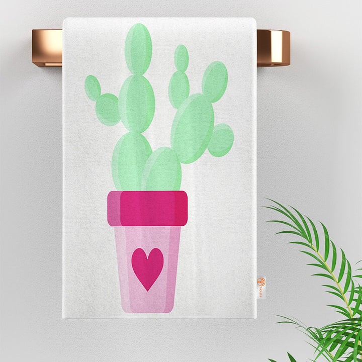 Cactus Tea Towel|Succulent Dishcloth|Floral Dish Cloth|Eco-Friendly Rag|Green Cactus Print Towel|Soft Cleaning Towel|Kitchen Gift For Her