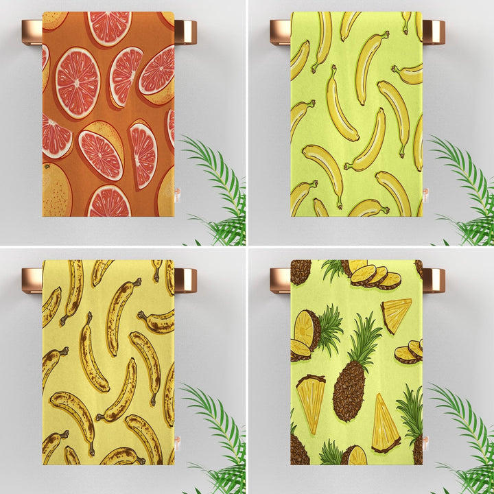 Fruit Kitchen Towel|Grapefruit Tea Towel|Banana Dish Towel|Pineapple Hand Towel|Summer Dishcloth|Soft Cleaning Cloth|Cost-Effective Rag