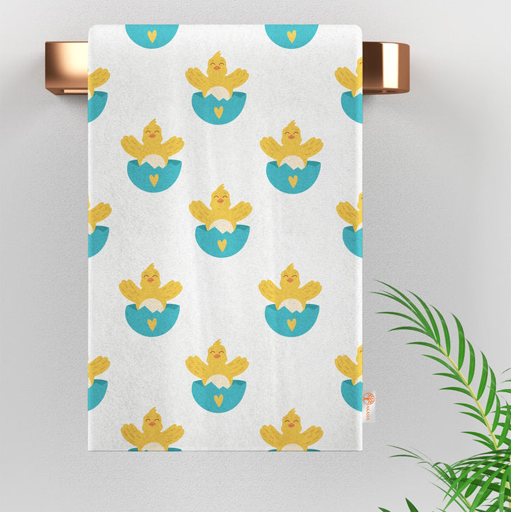 Easter Hand Towel|Egg Print Kitchen Towel|Bunny Tea Towel|Chick Print Dishcloth|Farmhouse Dish Cloth|Eco-Friendly Towel|Cost-Effective Rag