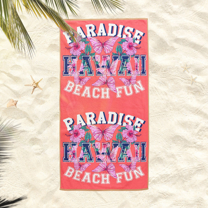 Beach Party Towel|Nautical Bath Towel|Coastal Pool Towel|Hawaii Print Towel|Beach House Tropical Soft Bath Towel|Summer Vacation Gift