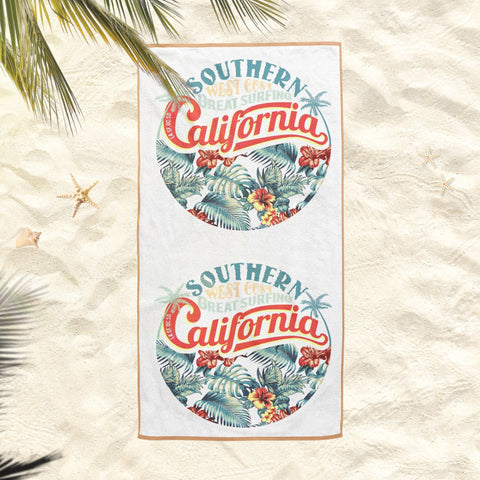 California Beach Towel|Swimming Bath Towel|Coastal Pool Towel|Nautical Bath Towel|Beach House Outdoor Soft Bath Towel|Summer Vacation Gift