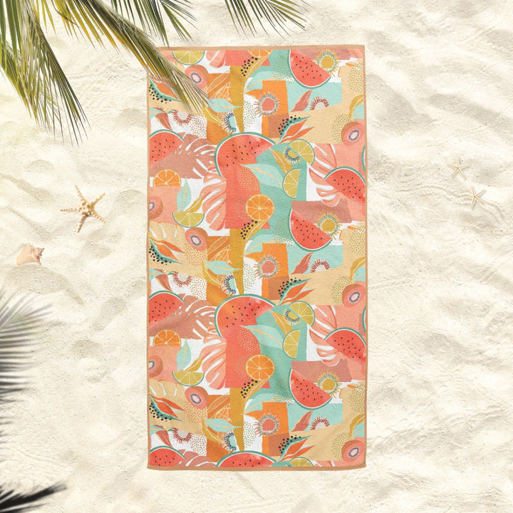 Tropical Beach Towel|Pine Apple Bath Towel|Banana Pool Towel|Watermelon Towel|Beach House Coconut Print Soft Bath Towel|Summer Vacation Gift