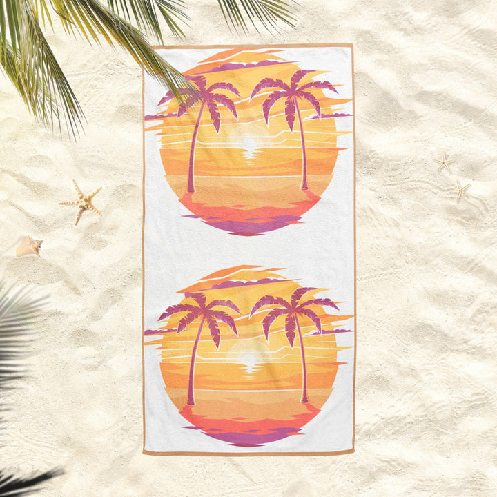 Tropical Beach Towel|Banana Bath Towel|Palm Tree Pool Towel|Leaf Print Large Towel|Beach House Outdoor Soft Bath Towel|Summer Vacation Gift