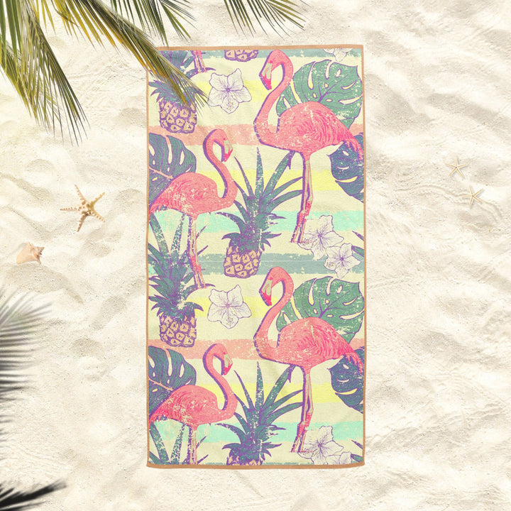 Bird Beach Towel|Parrot Bath Towel|Flamingo Pool Towel|Toucan Print Towel|Beach House Tropical Soft Bath Towel|Floral Summer Vacation Gift