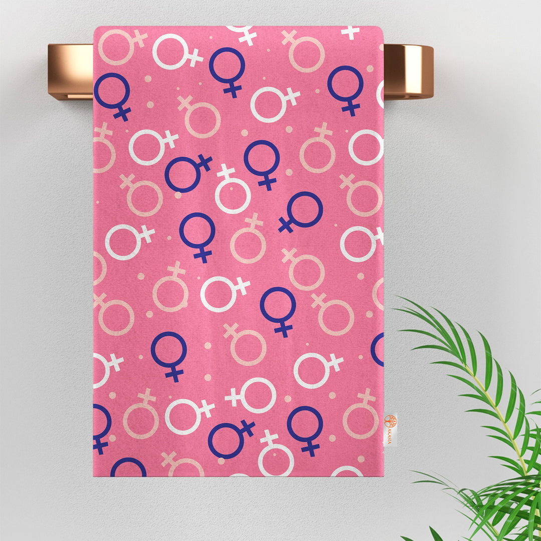 Gender Symbol Towel|Female Print Towel|Woman Dishcloth|Gift For Her|Cleaning Cloth|Kitchen Hand Towel|Soft Dish Cloth|Soft Dust Remover