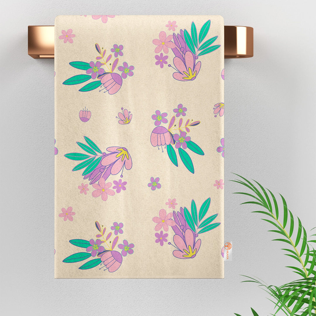 Floral Hand Towel|Summer Tea Towel|Floral Wiping Cloth|Eco-Friendly Towel|Cost-Effective Rag|Gift For Her|Cleaning Cloth|Flower Print Towel