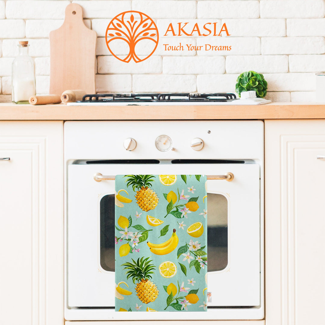 Fruit Kitchen Towel|Dragon Fruit Towel|Apple Tea Towel|Banana Pineapple Print Hand Towel|Summer Trend Dishcloth|Soft Cleaning Cloth Gift