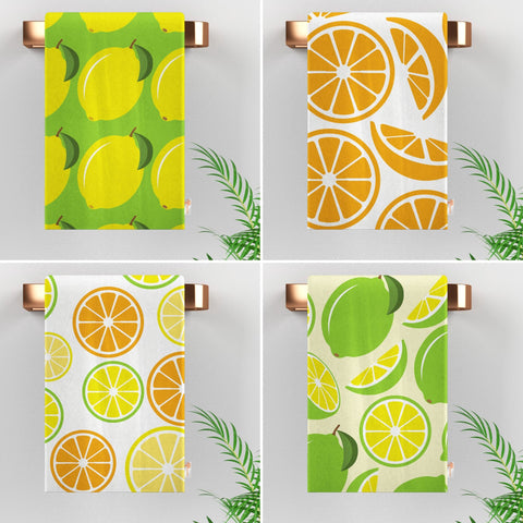 Lemon Hand Towel|Lime Print Rag|Fresh Citrus Towel|Kitchen Tea Towel|Cleaning Cloth|Dust Remover|Cost-Effective Rag|Farmhouse Dishcloth