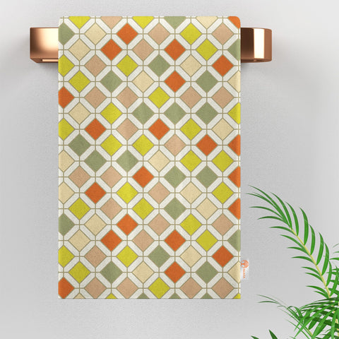 Geometric Colorful Tea Towel|Abstract Hand Towel|Reusable Tea Towel|Boho Dish Cloth|Wiping Dishcloth|Gift For Woman|Glass Cleaning Towel