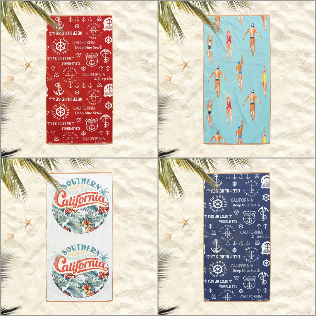 California Beach Towel|Swimming Bath Towel|Coastal Pool Towel|Nautical Bath Towel|Beach House Outdoor Soft Bath Towel|Summer Vacation Gift