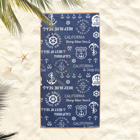 California Beach Towel|Swimming Bath Towel|Coastal Pool Towel|Nautical Bath Towel|Beach House Outdoor Soft Bath Towel|Summer Vacation Gift