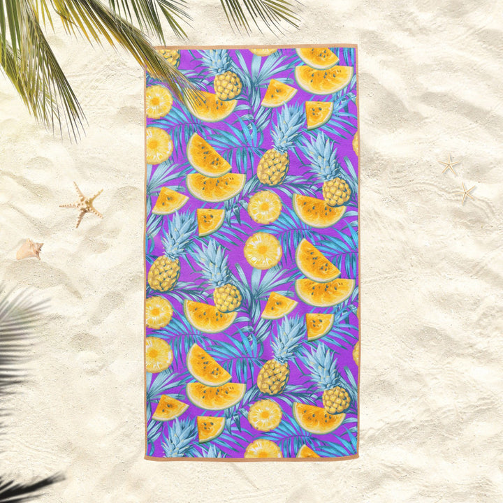 Tropical Beach Towel|Pine Apple Bath Towel|Banana Pool Towel|Watermelon Towel|Beach House Coconut Print Soft Bath Towel|Summer Vacation Gift